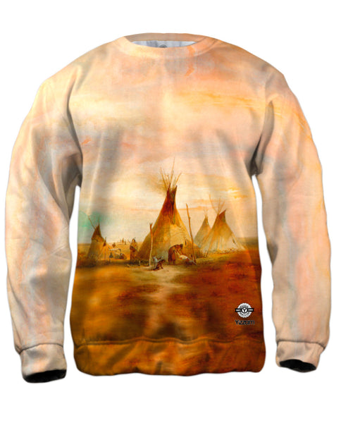Karld Bodmer - "Sioux Teepee From Volume 1 Of Travels In The Interior Of North America" (1833) Mens Sweatshirt