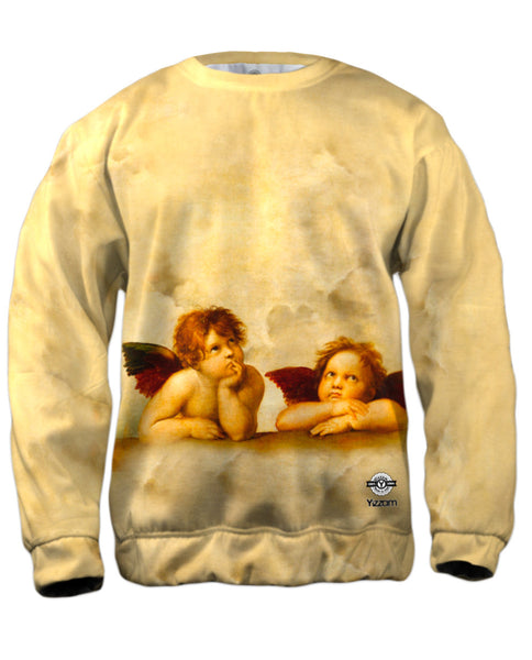 Raphael - "Sistine Madonna Group Of Angels" Mens Sweatshirt