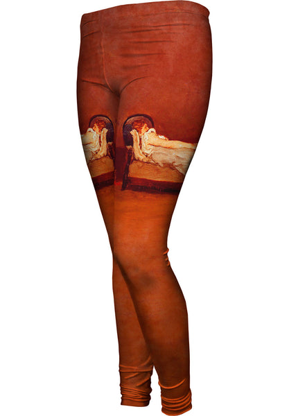 Paul Guaquin - "Mette asleep On A Sofa" (1875)&nbsp;Womens Leggings