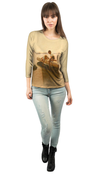 Albert Edelfelt - "The Little Boat" (1884) Womens 3/4 Sleeve
