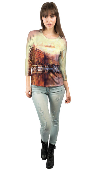 Cornelis Springer - "View On Heerengracht In Amsterdam" Womens 3/4 Sleeve