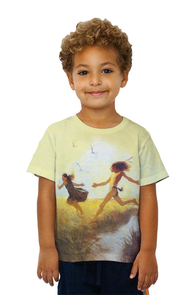 Kids N.C. Wyeth - "The children were playing at marriage-by-capture"&nbsp;Kids T-Shirt