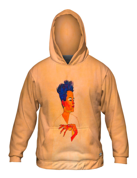 Egon Schiele - "Self Portrait with Hands on Chest" (1910)&nbsp;Mens Hoodie Sweater
