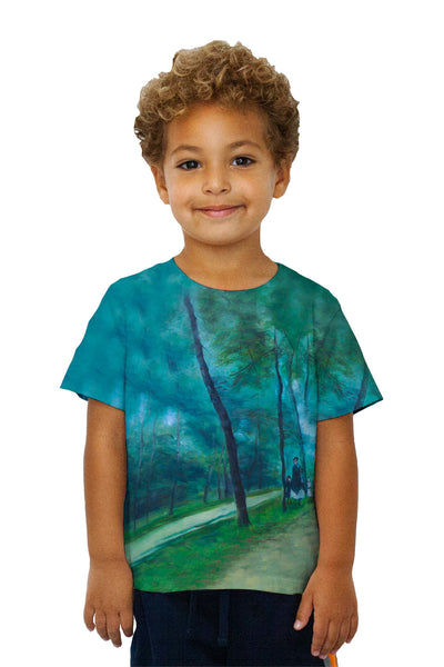 Kids Pierre-Auguste Renoir - "A Walk in the Woods (Madame Lecoeur and Her Children)" (1870) Kids T-Shirt