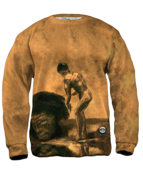 Odilon Redon - "David And Goliath" (1875)&nbsp;Mens Sweatshirt