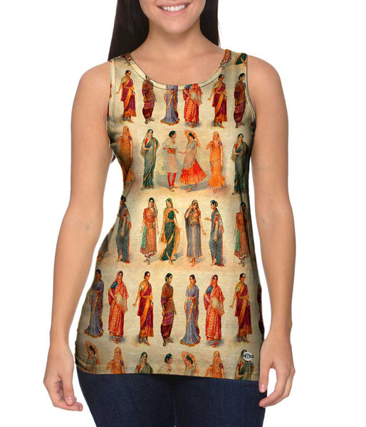 M. V. Dhurandhar - "Watercolor Illustrations of different styles of Sari & clothing" (1928) Womens Tank Top