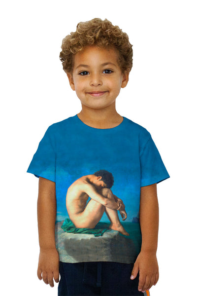 Kids Jean-Hippolyte Flandrin - "Jeune homme nu assis sur le bord de la mer" (1836)&nbsp;Kids T-Shirt