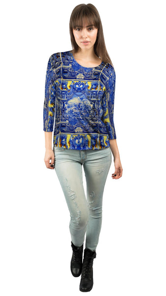 Joaquim Alves Gaspar - "battle of Aljubarrota" (1922)&nbsp;Womens 3/4 Sleeve