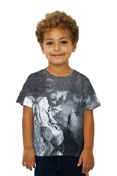 Kids Gustave Dore - "Satan_#_s Flight Through Chaos" (1868) Kids T-Shirt