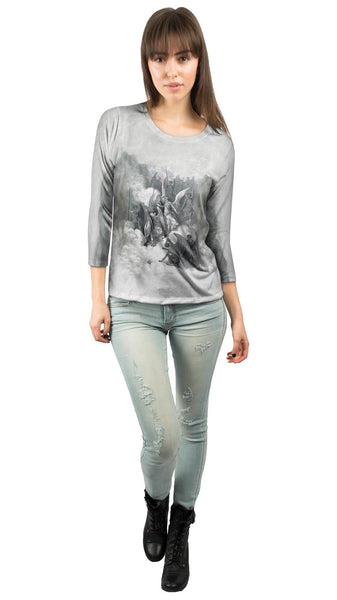 Gustave Dore - "Abdiel and Satan" (1868) Womens 3/4 Sleeve