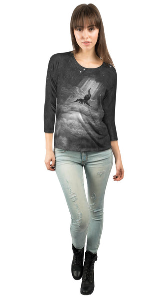Gustave Dore - "Paradise Lost Fall to Earth" (1866) Womens 3/4 Sleeve