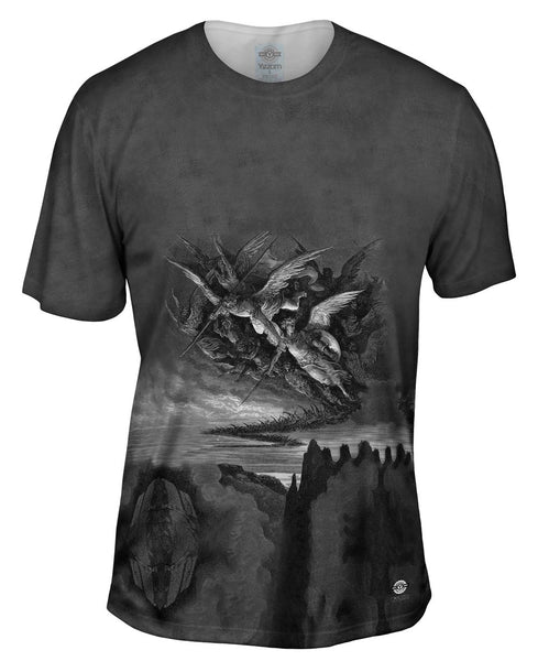 Gustave Dore - "Paradise Lost The fallen Angels explore Hell" (1866) Mens T-Shirt