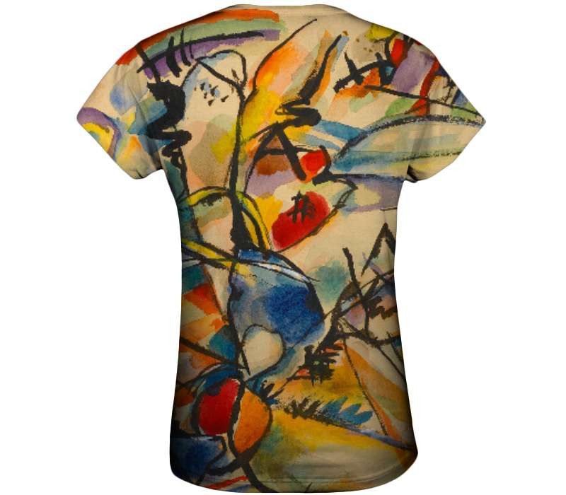 Untitled 1916 Sparkling Yellow and Blue Kandinsky Womens Top Yizzam