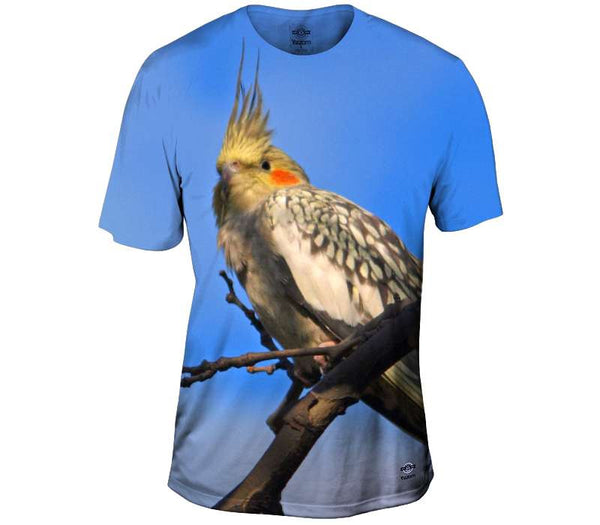 Perched Cockatiel on a Branch Mens T-Shirt