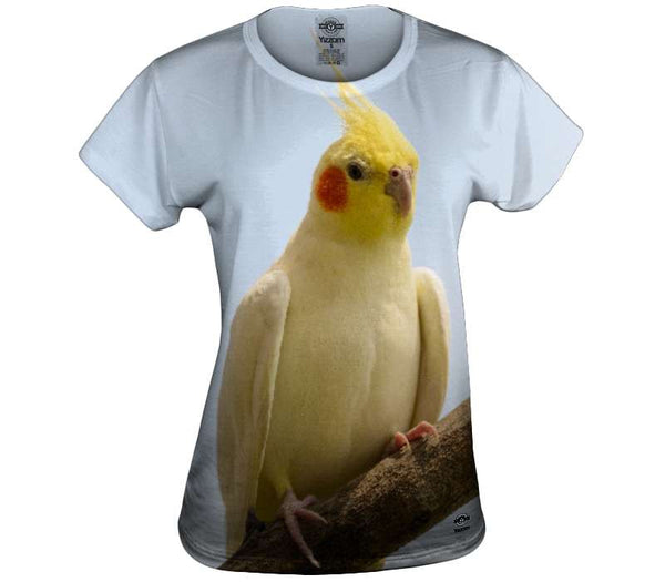 Yellow Cockatiel on a Branch Womens Top