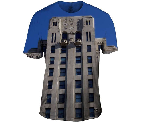 Facade in Blue Mens T-Shirt