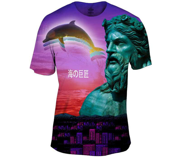 Poseidon and the Dolphin Mens T-Shirt