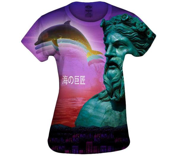 Poseidon and the Dolphin Womens Top