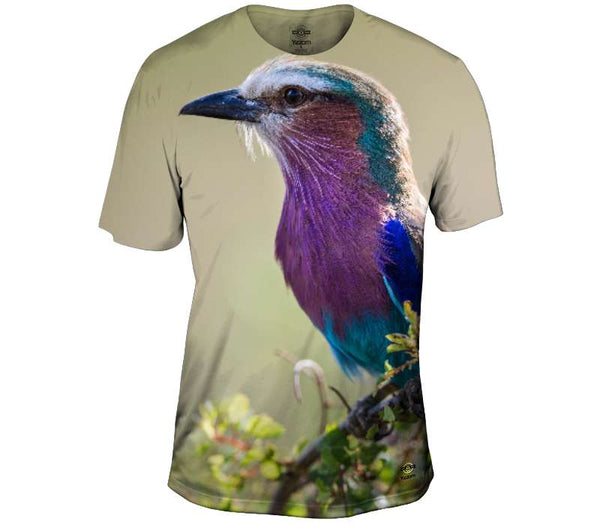 Lilac Breasted Roller on a Branch Mens T-Shirt