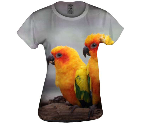 Orange Yellow Parrots Womens Top