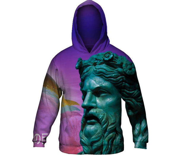 Poseidon and the Dolphin Mens Hoodie Sweater