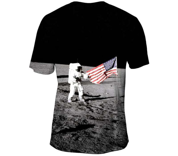 Planting the flag on the moon Mens T-Shirt