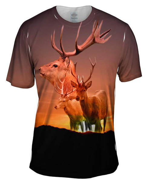 Deer Sunset Mens T-Shirt