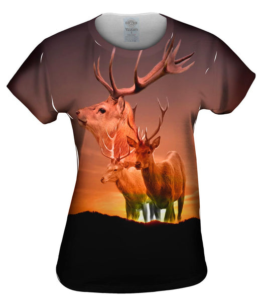 Deer Sunset Womens Top