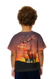 Kids Deer Sunset