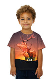 Kids Deer Sunset