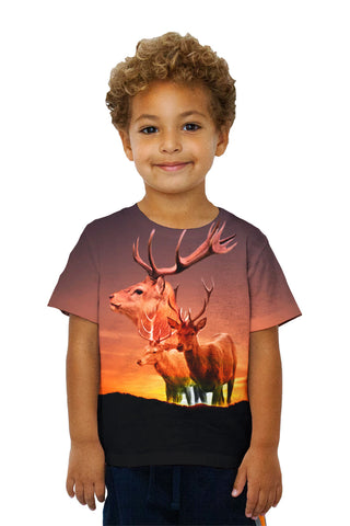 Kids Deer Sunset
