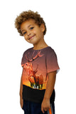 Kids Deer Sunset