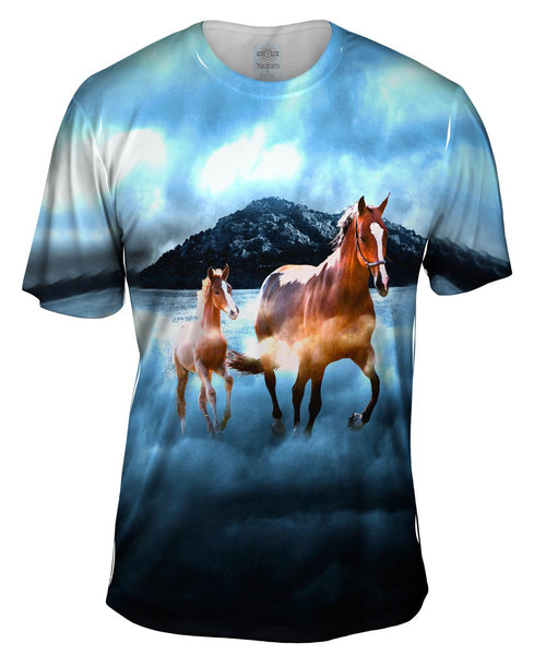 Horse Clouds Mens T-Shirt