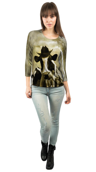 Cowboy Cow&nbsp;Womens 3/4 Sleeve