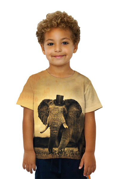 Kids Top Hat Elephant&nbsp;Kids T-Shirt