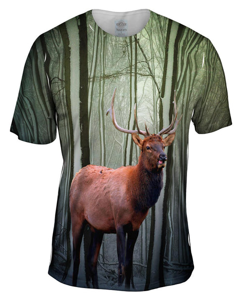 Snow Tree Elk Mens T-Shirt
