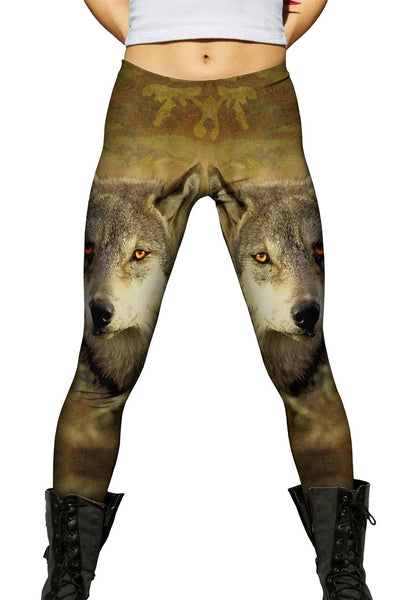 Brown Camo Lobo&nbsp;Womens Leggings