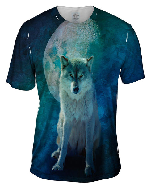 Camo Moon Wolf Mens T-Shirt