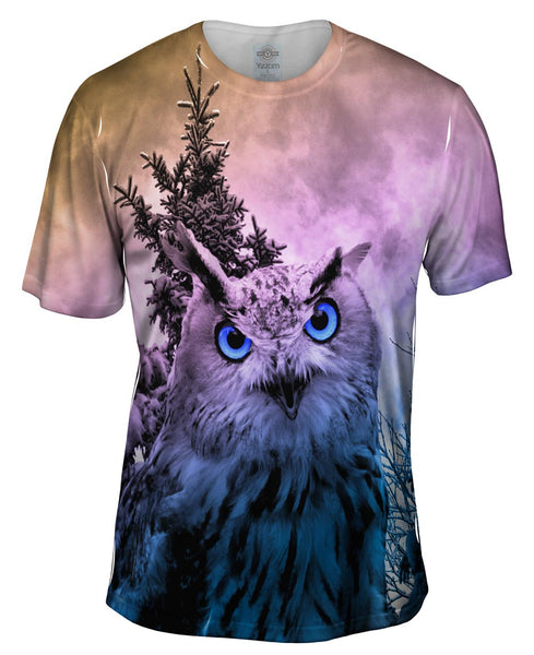 Snow Blue Owl Mens T-Shirt