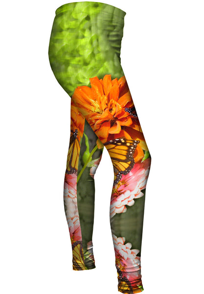 Flowers And Butterflies Womens Leggings