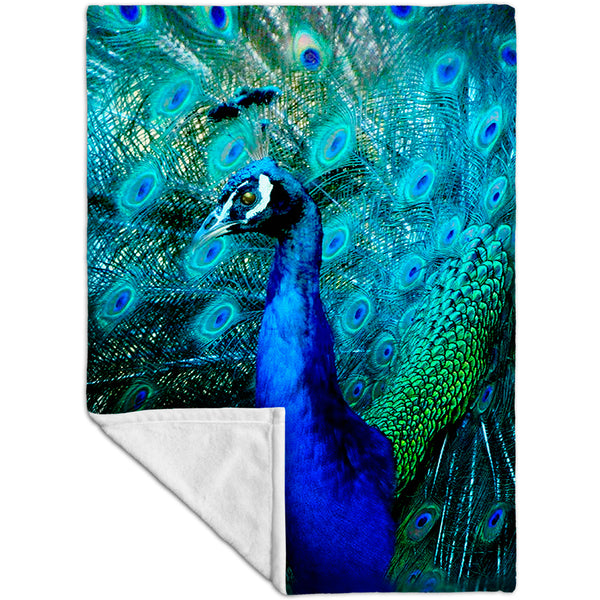Gold Peacock Fleece Blanket