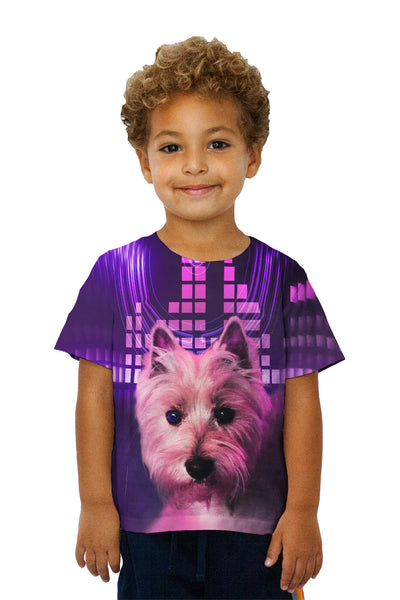 Kids DJ Yorkie Puppy Kids T-Shirt