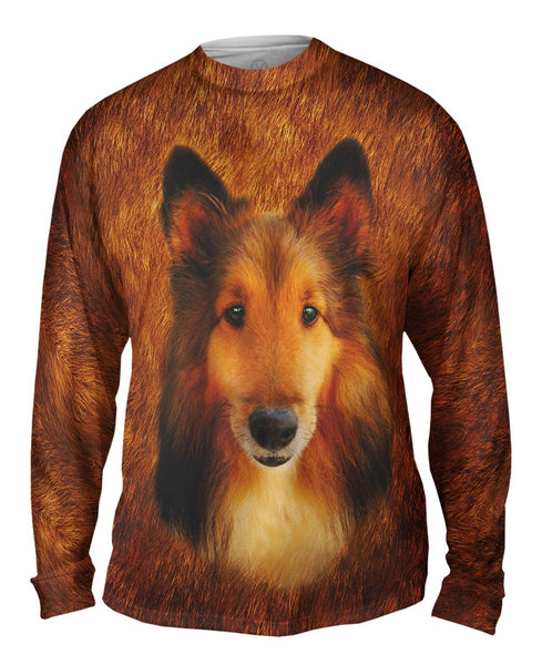 Adorable Collie Face&nbsp;Mens Long Sleeve