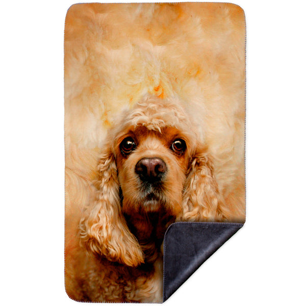 American Cocker Spaniel Face MicroMink(Whip Stitched) Grey