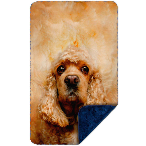 American Cocker Spaniel Face MicroMink(Whip Stitched) Navy
