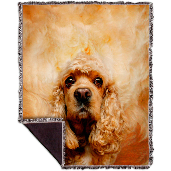 American Cocker Spaniel Face Woven Tapestry Throw