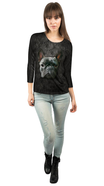 French Bulldog Face Womens 3/4 Sleeve