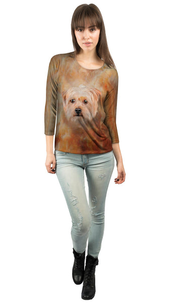 Cute Yorkie Face Womens 3/4 Sleeve