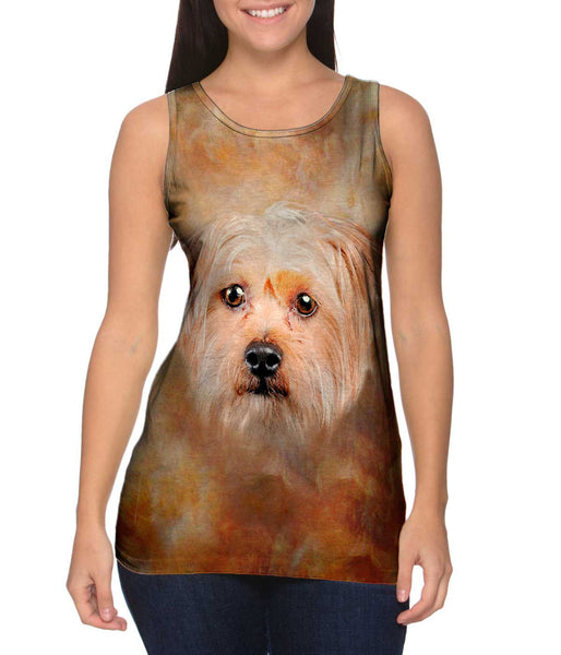 Cute Yorkie Face Womens Tank Top