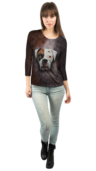 Boxer Dog Face&nbsp;Womens 3/4 Sleeve